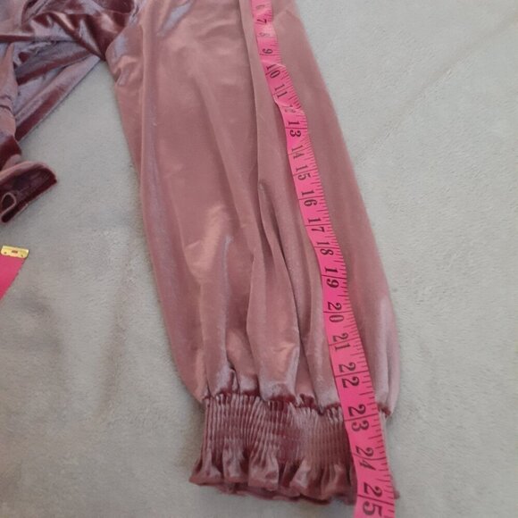 LC Lauren Conrad Rose Pink Velvet Faux Wrap Top XXL - Picture 13 of 14